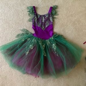 Purple and Green Fairy-like Ballet Costume